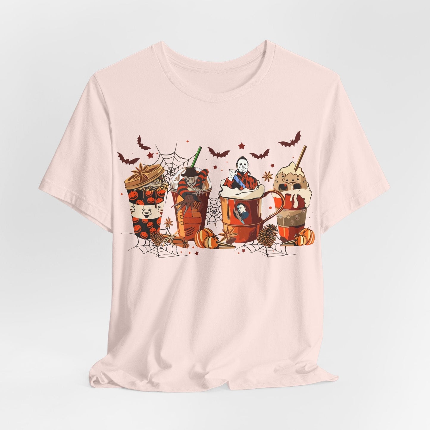 Pumpkin Spice & Slasher Vibes – Horror Coffee Halloween Shirt