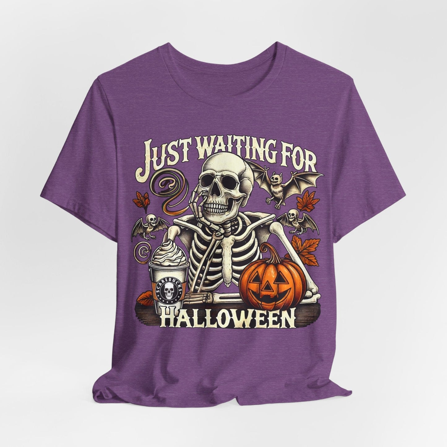 Just Waiting for Halloween – Skeleton Coffee Tee