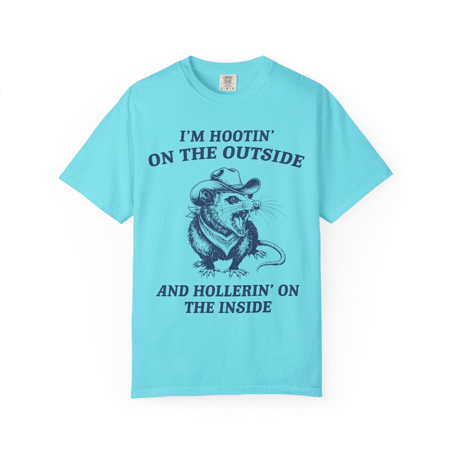 I’m Hootin’ on the Outside and Hollerin’ on the Inside – Screaming Cowboy Rat T-Shirt