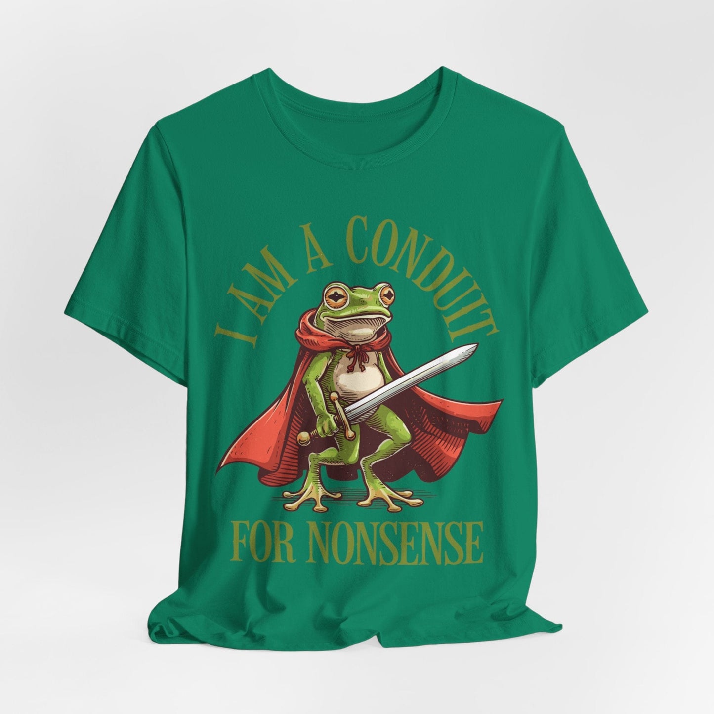 I Am a Conduit for Nonsense – Sword-Wielding Frog T-Shirt
