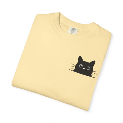 Peekaboo Cat – Cute Black Cat Pocket Tee