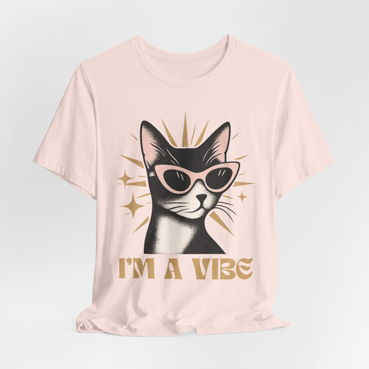 Retro Cool Cat "I'm a Vibe" T-Shirt Design