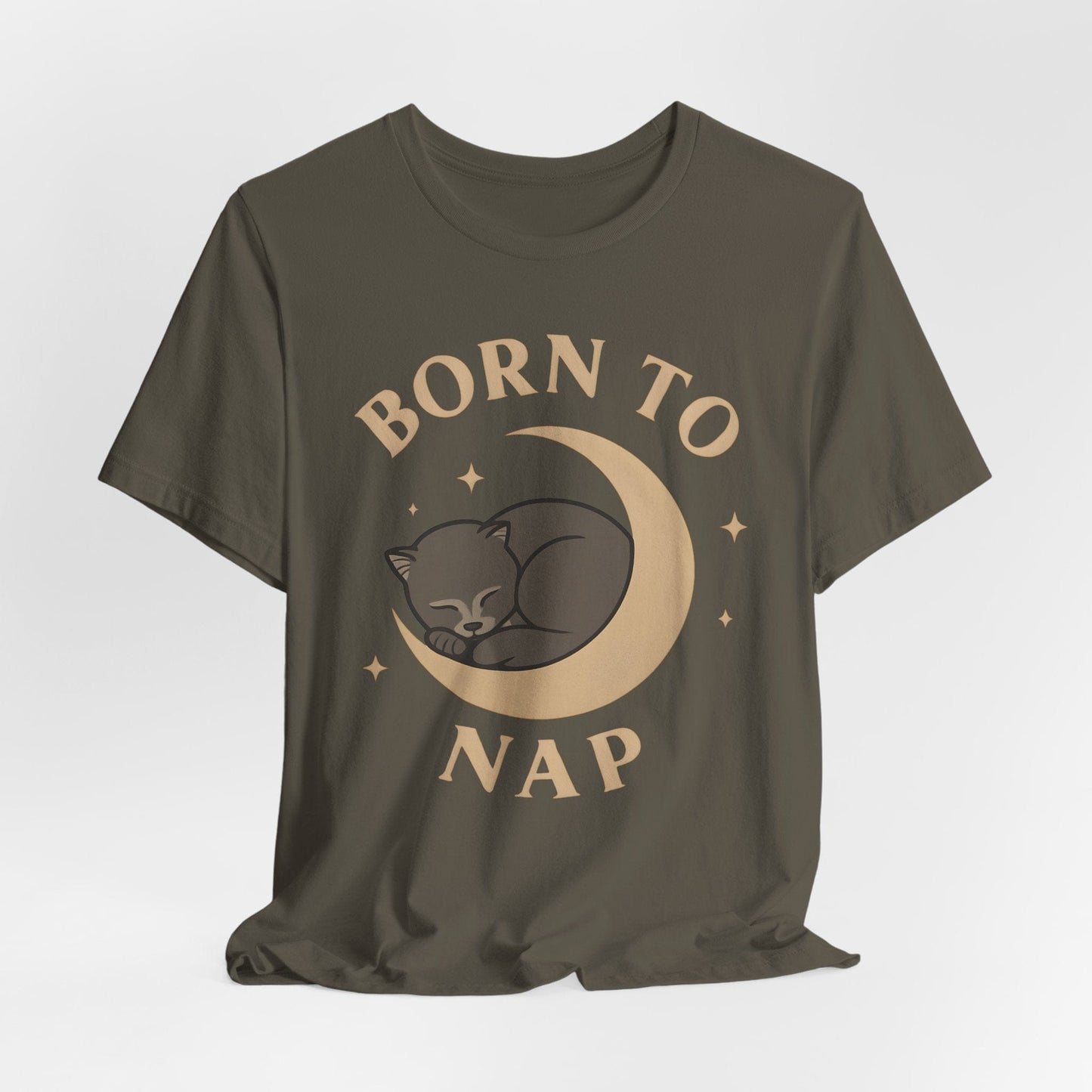 Born to Nap – Cozy Cat & Crescent Moon Design
